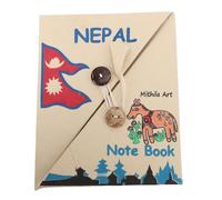 CHEOTIME Nepali Hand Made Book, Vintage Paper Scrapbook Notebook 40 Pages 6x4.8 Inch with Double Buttons Closure for Journaling Sketching