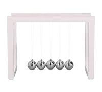 CHEOTIME Newtons Cradle Balance Pendulum Balls,Fun Science Physics Toys Acrylic and Iron Material Creative Decoration for Office and Desk Decorations (White Black) (White)