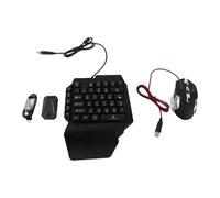 CHEOTIME One Handed Keyboard and Mouse Combo, USB Wired Half Hand Gaming Keyboards LED Backlit Keyboard and RGB Gaming Mouses with Converter for PS 3 4 5, Plug and Play