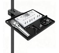 CHEOTIME Phone holder Microphone Stand Tray, Clamp On Rack Tray Sound Card Cell Phone Mic Rack Holder Convenient Storage for Stage Music Sheet Live Streaming Recording(10.6 x11 inc