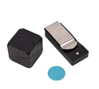 CHEOTIME Pool Cue Chalk Holder, Durable 6063 Aluminum Alloy Billiard Accessory, Compact Portable Chalk Clip for Professional Table Games and Players (Black)