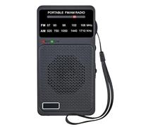 CHEOTIME Portable FM/AM Radio, Compact Shockproof Design, Clear Sound Reception with Headphone Jack for Outdoor Adventures Hiking Cycling Workouts (American version)