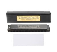 CHEOTIME Professional Harmonica 24 Holes Key of C, Polyphony Diatonic Harp Mouth Organ with Case for Blues Folk Jazz Pop Music Student Teacher Beginner Gift (Matte Black)