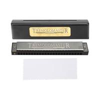 CHEOTIME Professional Harmonica 24 Holes Key of C, Polyphony Diatonic Harp Mouth Organ with Case for Blues Folk Jazz Pop Music Student Teacher Beginner Gift (gloss black)