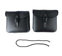 CHEOTIME PU Leather Motorcycle Saddlebags, Throw Over Water Proof Saddle Bags Panniers Side Tool Bag Storage Sufficient Storage Space for Motorbike Universal