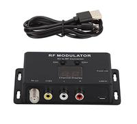 CHEOTIME RF Modulator Coaxial Adapter, Universal Composite AV to RF Coax Agile Modulator,Support PAL NTSC IF Channel TV Link Modulator for Set Top Box