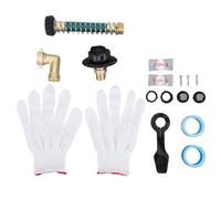 CHEOTIME RV Water Inlet Kit, 3-Inch Dual Thread City Water Fill Port with Check Valve, ABS and Metal Water Connector for Trailer Motorhome Travel Use