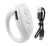 CHEOTIME Scrolling Ring Remote Control Page Turner for TikTok YouTube IG, Shorts Video Landscape Portrait, Fingertip Wireless Scroller Page Turner Clicker Compatible with Phone (White)