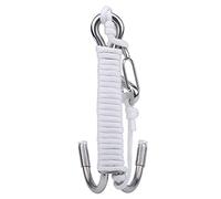 CHEOTIME Scuba Diving Reef, Cave Diving Hook Double Dual Stainless Steel Reef Drift Hook with Line Portable Underwater Photography Clip for Photographers in Drift Line Capture (White)