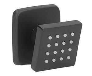 CHEOTIME Shower Body Spray Jets 360° Adjustable Brass Massage Spa Side Sprayer Matte Black Square Spa Massage Showerhead with 16 Orifices Wall Mount Sprayer NPT 1/2"