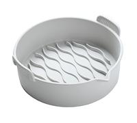CHEOTIME Silicone Fryer Pot, Foldable Non Stick Baking Pan 7.8in Reusable Oven Liner Food Grade Reusable Basket Silicone Pot Baking Tray Airfryer Accessories for Cake BBQ Air Frye (7.8in)