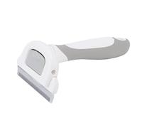 CHEOTIME Slicker Brush for Small Medium Dogs Pet Deshedding Grooming Brush with Steel Needle Handle Professional Self Cleaning Dog Brush Detachable Tool for Long Short Haired Pets (M White)