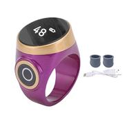 CHEOTIME Smart Ring Counter with Digital LCD Display, Touch Control Finger Counter, Rechargeable Electronic Ring Tracker for Daily Tracking and Sports (Purple)