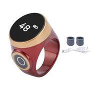 CHEOTIME Smart Ring Counter with Digital LCD Display, Touch Control Finger Counter, Rechargeable Electronic Ring Tracker for Daily Tracking and Sports (Red)