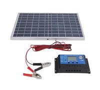 CHEOTIME Solar Battery Trickle Charger, 10 Watt 12V Solar Panel Maintainer for Car Boat, 30A Solar Panel Controller Combo for RV Marine Trailer Truck Motorcycle