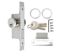 CHEOTIME Storefront Glass Framed Central Door Lock, Stainless Steel Zinc Alloy Double Cylinder Deadbolt Anti Theft Door Lack Replacement Parts for Framed Doors 1.8-1.9in Thick
