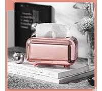 CHEOTIME Tissue Storage Box, Decorative Tissue Holder Electroplated Magnetic Retro Facial Dispenser Rectangle Box Holder for Home Office (Pink Gold)