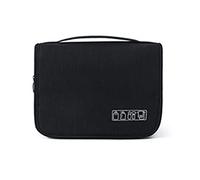 CHEOTIME Travel Toiletry Bag, Foldable Polyester Hanging Toiletries Organizer with Wet Dry Separation Large Capacity Storage for Vacation and Business Trips