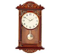 CHEOTIME Vintage DecorDollhouse Clock, 1:12 Scale Miniature Clock with Elegant Carving Design Wooden Alloy for Dollhouse Living Room Decoration
