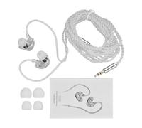 CHEOTIME Wired Earbuds, 10mm Driver In Ear Monitor Headphones Silver Gaming Earphones with Mic for Streaming Recording Music