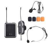 CHEOTIME Wireless Microphone System, Portable UHF Mic Kit with Headset Clip on Mic 32 Channels Waist-pack Transmitter and Receiver for Teaching Wedding Speaking