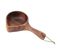 CHEOTIME Wooden Salad Bowls, Multipurpose Large Capacity Japanese Style Long Handle Salad Mixing Bowls for Pickles Salads Soups