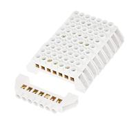 CHEOTIME10Pcs Terminal Block Set, Electrical Distribution Bar M4 Screws Brass Ground Terminal Block Set 7-Hole Bridge Heavy Duty Wire Connector for Cabinet Panel