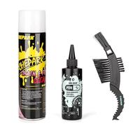 CHEPARK drivetrain kit - Complete set for cleaning and lubricating the bike drivetrain, including bicycle cleaner, chain oil and a brush tool - Maintenance kit for mountain, road and e-bikes (360P)
