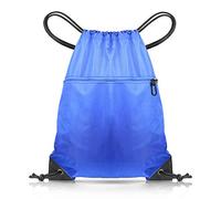 CHEPULA Drawstring Bags, Large Sports Backpack String Swim Drawstring Gym Bags for Women Men, Travel Beach Bag with Waterproof (Blue)
