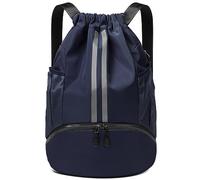 CHEPULA Drawstring Gym Bag, Large Sports Backpack String Swim Drawstring PE Bags for Women Men, Travel Beach School Bag with Waterproof navy…