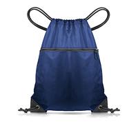 CHEPULA Drawstring Gym Bag, Large Sports Backpack String Swim Drawstring PE Bags for Women Men, Travel Beach School Bag with Waterproof (navy blue)