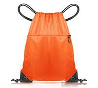 CHEPULA Drawstring Gym Bag, Large Sports Backpack String Swim Drawstring PE Bags for Women Men, Travel Beach Bag with Waterproof(orange)