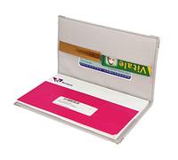 Chequebook Holder Made in France Imitation Leather Reinforced Metal in Corners Protective Case