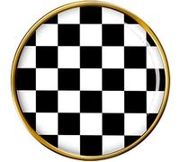 Chequered Checked Flag Racing Pin Badge