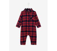 Chequered Flannel Sleepsuit for Babies red checks