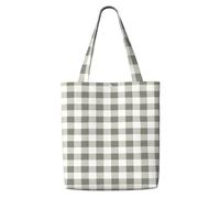 Chequered Geometric Grey White Plaid Abstract,Reusable Grocery Bags Shopping Tote Bags Large Capacity Canvas Shoulder bag
