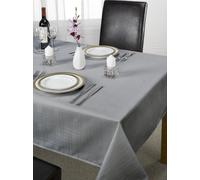 Chequers - Jacquard Table Cloth in Silver - 70x108 (178x274cm) - Emma Barclay | TJ Hughes