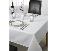Emma Barclay Chequers - Jacquard Table Cloth in White - 63" (160cm) Round