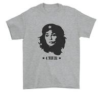 Cher Guevara T Shirt Rebel Leader Famous Singer Cuba Mashup Tees Shirt for Men Grey M