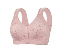 Cher Plus Size Women's Plus Size Cotton Printed Sports Bra Button Front Sleeveless Fleece Winter Leggings, Light Pink, L