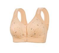Cher Plus Size Women's Plus Size Cotton Printed Sports Bra Button Front Sleeveless Fleece Winter Leggings, beige, S