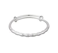 Chereda 925 Sterling Silver Bamboo Open Cuff Bangle&Bracelets For Women Gils Simple Adjustable Charm Bangle Dainty Handmade Minimalist Jewelry (03)