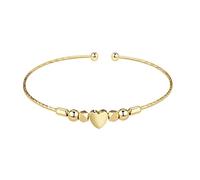 Chereda 925 Sterling Silver Love Heart Bead Bangles Bracelets for Womens Girls Twisted Lines Open Adjustable Bracelet Inspirations Jewelry Gift (Heart-G)