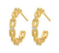 Chereda Gold Earrings for Women Gold Hoops | Paved with Small Cubic Zirconia Hypoallergenic Huggie Earrings Dainty Sleeper Jewellery Christmas Anniversary Birthday Gifts (Gold-1)