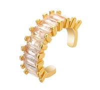 Chereda Gold Plated Ear Cuffs For Women CZ Non-piercing Fake Helix Cartilage Cuff Earrings adjustable Clip on Earrings Birthday gift For Her