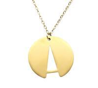 Chereda Minimalist Line Geometric Necklace, Gold Silver Polished Hollow Crown Square Triangle Octagon Spiral Charm Daily Wear Jewelry for Women, One Size, Stainless Steel, No Gemstone