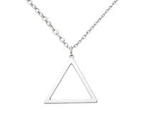 Chereda Minimalist Line Geometric Necklace, Gold Silver Polished Hollow Crown Square Triangle Octagon Spiral Charm Daily Wear Jewelry for Women, One Size, Stainless Steel, No Gemstone