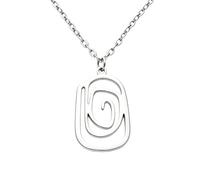 Chereda Minimalist Line Geometric Necklace, Gold Silver Polished Hollow Crown Square Triangle Octagon Spiral Charm Daily Wear Jewelry for Women, One Size, Stainless Steel, No Gemstone