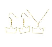 Chereda Minimalist Line Geometric Necklace, Gold Silver Polished Hollow Crown Square Triangle Octagon Spiral Charm Daily Wear Jewelry for Women, One Size, Stainless Steel, No Gemstone