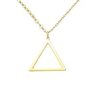Chereda Minimalist Line Geometric Necklace, Gold Silver Polished Hollow Crown Square Triangle Octagon Spiral Charm Daily Wear Jewelry for Women, One Size, Stainless Steel, No Gemstone